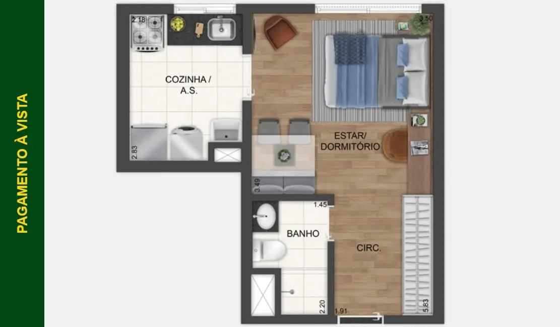 Foto 1 de Apartamento com 1 quarto à venda, 31m2 em Vila Dom Pedro I, São Paulo - SP