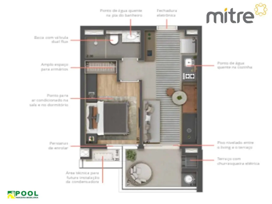 Apartamento com 1 quarto à venda, 38m2 em Vila Clementino, São Paulo - SP - imagem 2 Foto 2 de Apartamento com 1 quarto à venda, 38m2 em Vila Clementino, São Paulo - SP