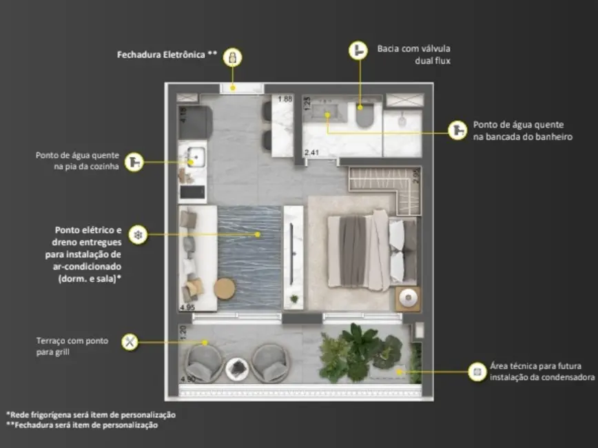 Foto 5 de Apartamento com 1 quarto à venda, 32m2 em Vila Gumercindo, São Paulo - SP