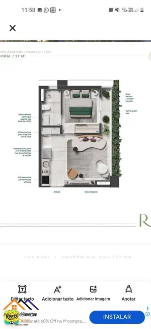 Apartamento com 1 quarto à venda, 37m2 em Vila Madalena, São Paulo - SP - imagem 2 Foto 2 de Apartamento com 1 quarto à venda, 37m2 em Vila Madalena, São Paulo - SP