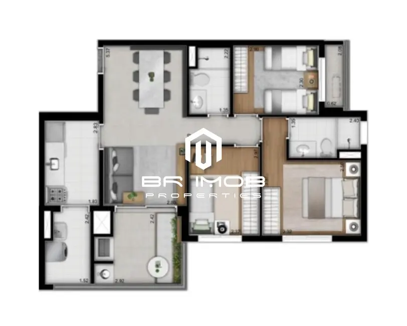 Foto 2 de Apartamento com 3 quartos à venda, 79m2 em Vila Monte Alegre, São Paulo - SP