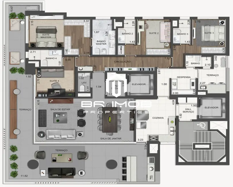 Apartamento com 4 quartos à venda, 249m2 em Vila Nova Conceição, São Paulo - SP - imagem 5 Foto 5 de Apartamento com 4 quartos à venda, 249m2 em Vila Nova Conceição, São Paulo - SP