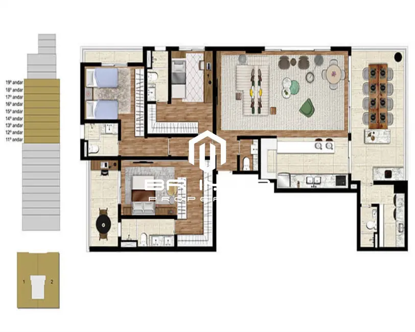 Foto 4 de Apartamento com 3 quartos à venda, 164m2 em Pinheiros, São Paulo - SP