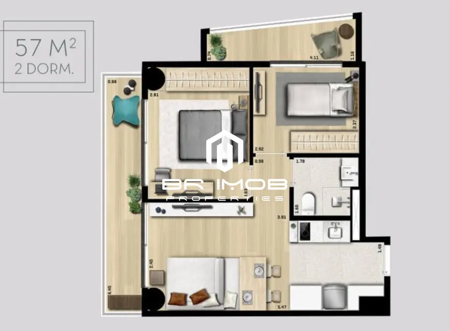 Foto 3 de Apartamento com 2 quartos à venda, 57m2 em Pinheiros, São Paulo - SP
