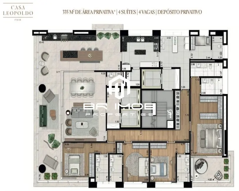 Foto 8 de Apartamento com 4 quartos à venda, 335m2 em Itaim Bibi, São Paulo - SP
