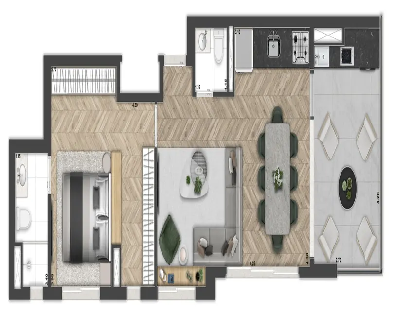 Apartamento com 2 quartos à venda, 65m2 em Jardim Paulista, São Paulo - SP - imagem 4 Foto 4 de Apartamento com 2 quartos à venda, 65m2 em Jardim Paulista, São Paulo - SP