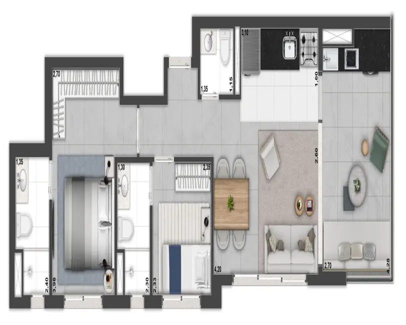 Apartamento com 2 quartos à venda, 65m2 em Jardim Paulista, São Paulo - SP - imagem 3 Foto 3 de Apartamento com 2 quartos à venda, 65m2 em Jardim Paulista, São Paulo - SP