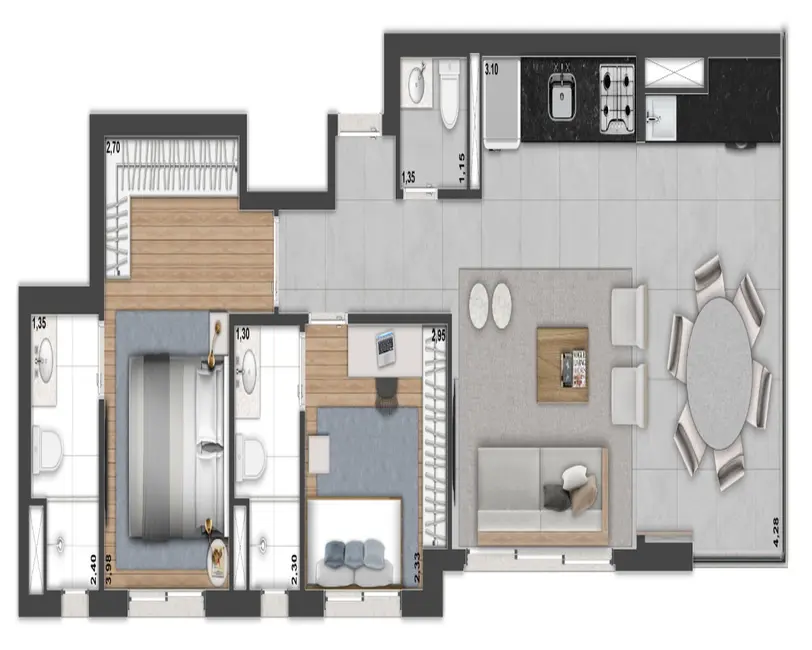 Apartamento com 2 quartos à venda, 65m2 em Jardim Paulista, São Paulo - SP - imagem 5 Foto 5 de Apartamento com 2 quartos à venda, 65m2 em Jardim Paulista, São Paulo - SP