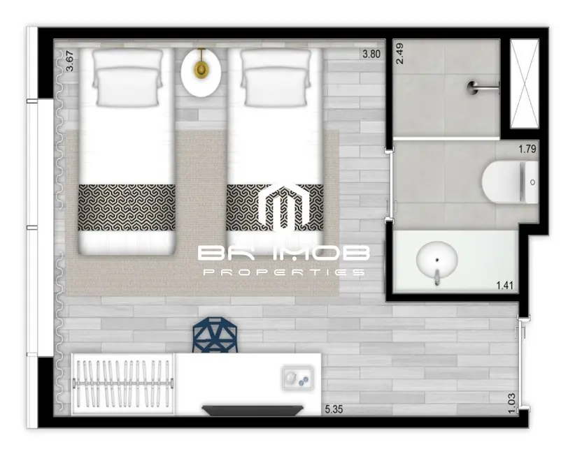 Apartamento com 1 quarto à venda, 24m2 em Guarulhos - SP - imagem 5 Foto 5 de Apartamento com 1 quarto à venda, 24m2 em Guarulhos - SP