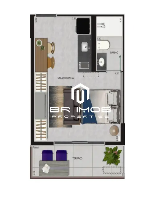Foto 7 de Apartamento com 1 quarto à venda, 28m2 em República, São Paulo - SP