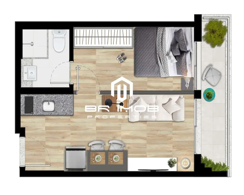 Apartamento com 1 quarto à venda, 30m2 em Centro, São Paulo - SP - imagem 5 Foto 5 de Apartamento com 1 quarto à venda, 30m2 em Centro, São Paulo - SP