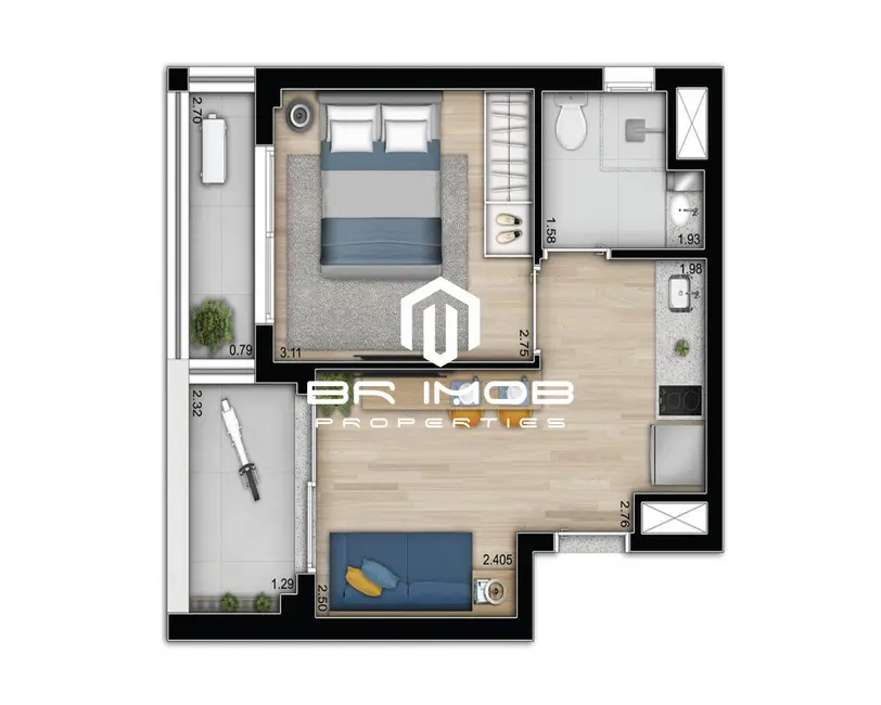 Apartamento com 1 quarto à venda, 36m2 em Consolação, São Paulo - SP - imagem 7 Foto 7 de Apartamento com 1 quarto à venda, 36m2 em Consolação, São Paulo - SP