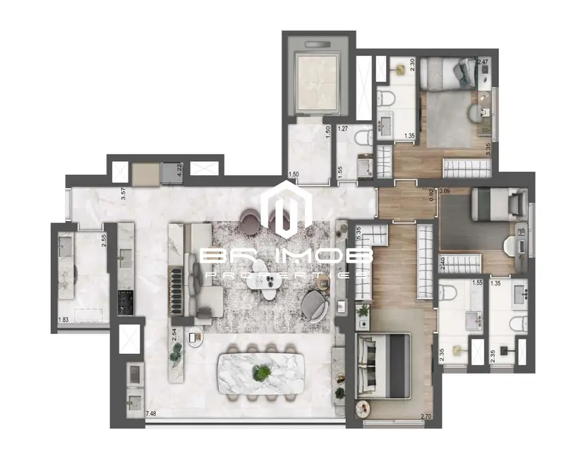 Foto 4 de Apartamento com 3 quartos à venda, 123m2 em São Paulo - SP