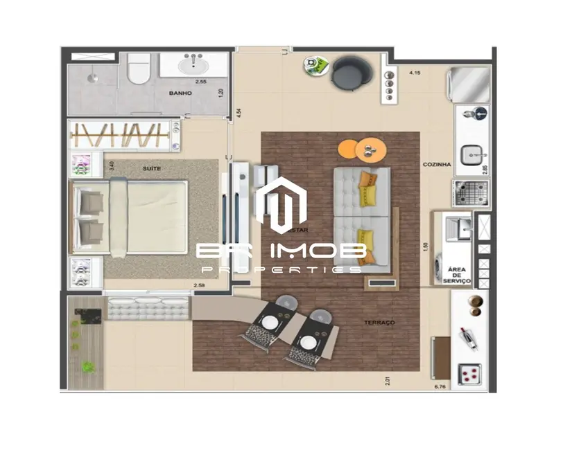 Apartamento com 1 quarto à venda, 48m2 em Moema, São Paulo - SP - imagem 5 Foto 5 de Apartamento com 1 quarto à venda, 48m2 em Moema, São Paulo - SP