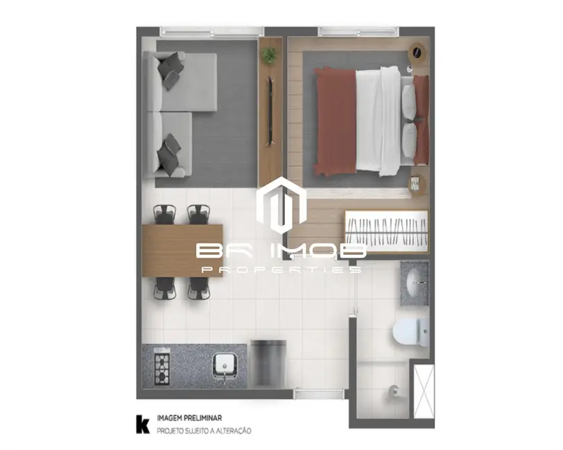 Apartamento com 1 quarto à venda, 34m2 em Bela Vista, São Paulo - SP - imagem 5 Foto 5 de Apartamento com 1 quarto à venda, 34m2 em Bela Vista, São Paulo - SP