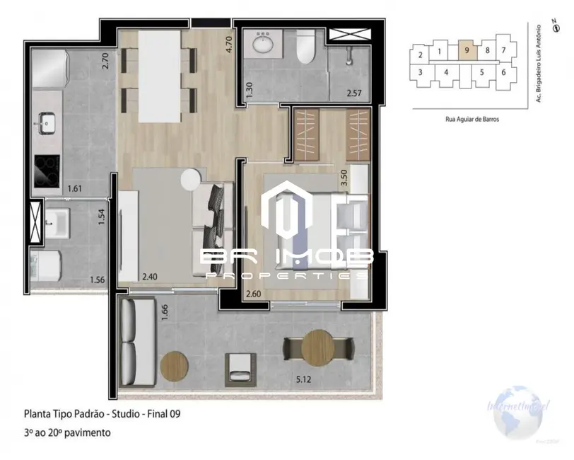 Foto 4 de Apartamento com 1 quarto à venda, 47m2 em Bela Vista, São Paulo - SP