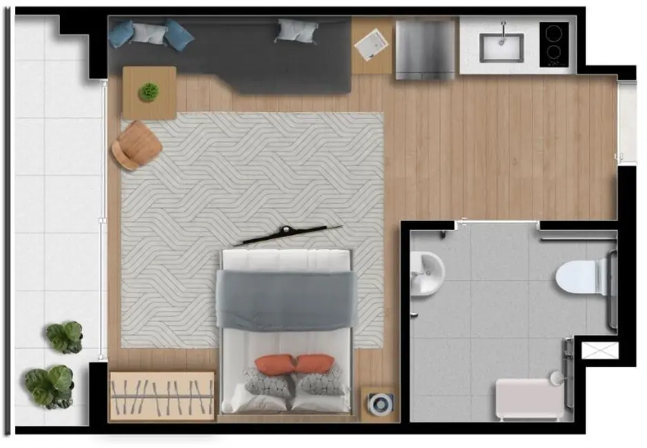 Apartamento com 1 quarto à venda, 33m2 em Santo Amaro, São Paulo - SP - imagem 8 Foto 8 de Apartamento com 1 quarto à venda, 33m2 em Santo Amaro, São Paulo - SP