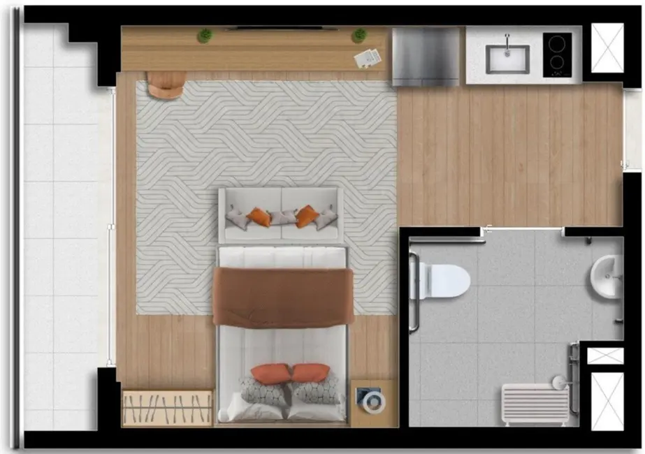 Apartamento com 1 quarto à venda, 33m2 em Santo Amaro, São Paulo - SP - imagem 9 Foto 9 de Apartamento com 1 quarto à venda, 33m2 em Santo Amaro, São Paulo - SP
