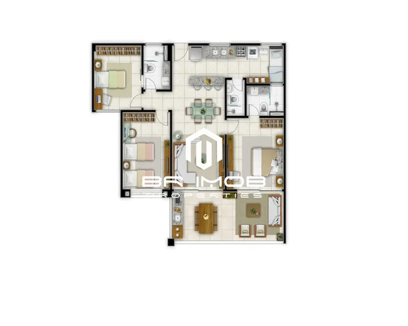 Apartamento com 3 quartos à venda, 95m2 em Cumbuco, Caucaia - CE - imagem 8 Foto 8 de Apartamento com 3 quartos à venda, 95m2 em Cumbuco, Caucaia - CE