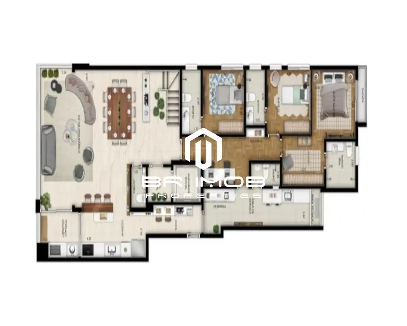 Apartamento com 4 quartos à venda, 316m2 em Moema, São Paulo - SP - imagem 7 Foto 7 de Apartamento com 4 quartos à venda, 316m2 em Moema, São Paulo - SP