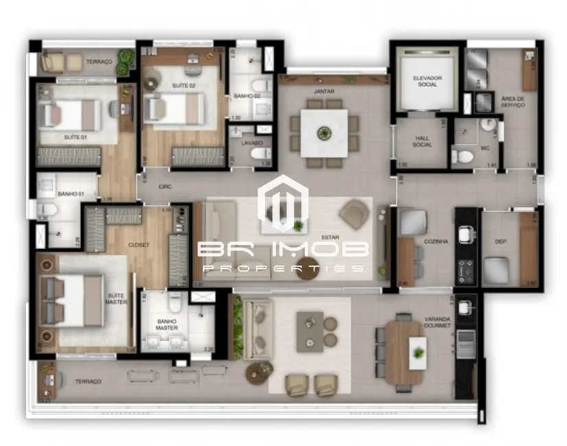 Apartamento com 3 quartos à venda, 160m2 em Vila Nova Conceição, São Paulo - SP - imagem 3 Foto 3 de Apartamento com 3 quartos à venda, 160m2 em Vila Nova Conceição, São Paulo - SP