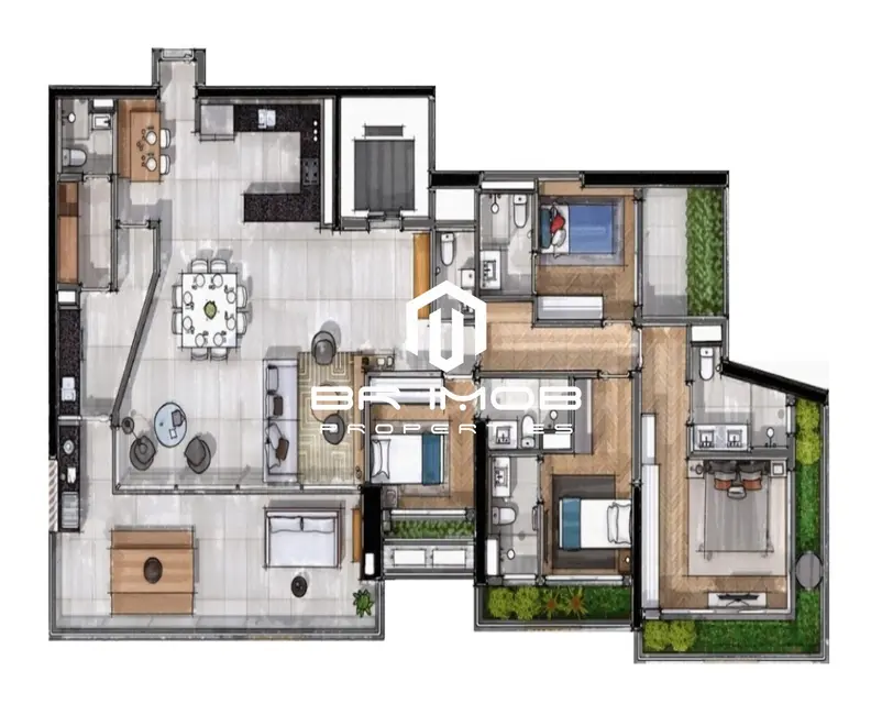 Apartamento com 4 quartos à venda, 198m2 em São Paulo - SP - imagem 2 Foto 2 de Apartamento com 4 quartos à venda, 198m2 em São Paulo - SP