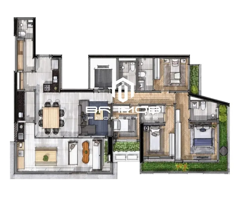 Foto 2 de Apartamento com 4 quartos à venda, 198m2 em São Paulo - SP