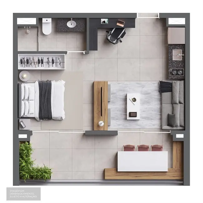 Apartamento com 1 quarto à venda, 46m2 em Ibirapuera, São Paulo - SP - imagem 3 Foto 3 de Apartamento com 1 quarto à venda, 46m2 em Ibirapuera, São Paulo - SP