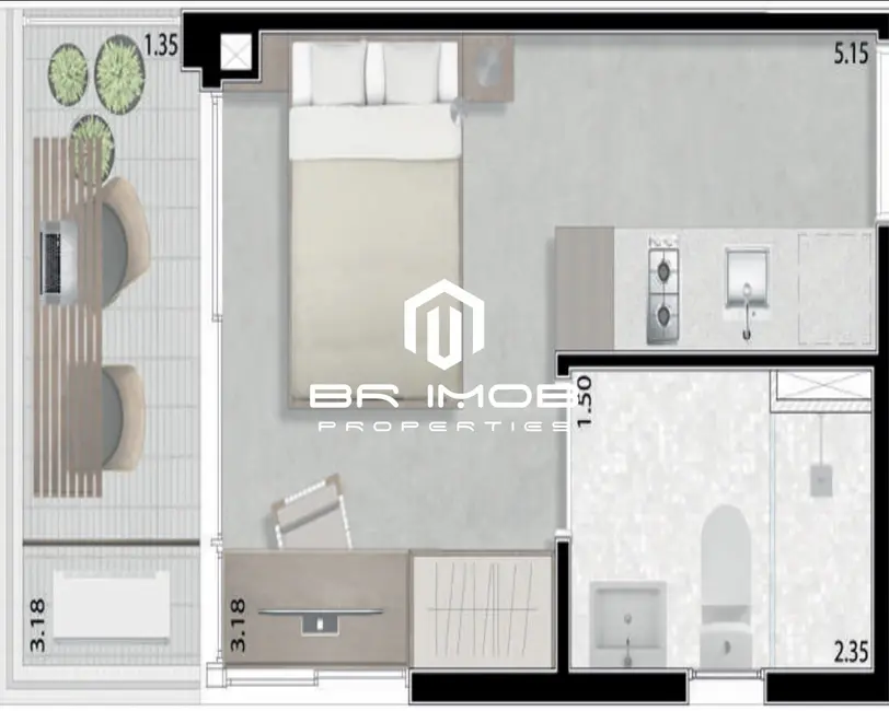 Foto 3 de Apartamento com 1 quarto à venda, 25m2 em Cerqueira César, São Paulo - SP