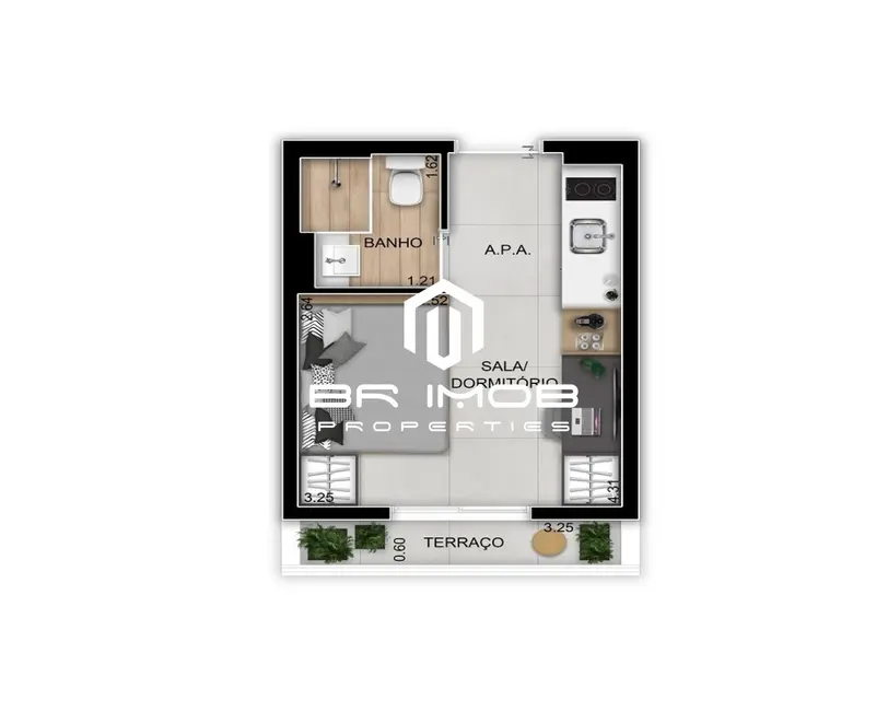 Apartamento com 1 quarto à venda, 19m2 em Bela Vista, São Paulo - SP - imagem 9 Foto 9 de Apartamento com 1 quarto à venda, 19m2 em Bela Vista, São Paulo - SP