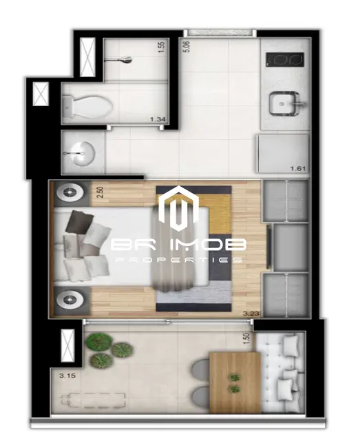 Apartamento com 1 quarto à venda, 24m2 em Bela Vista, São Paulo - SP - imagem 4 Foto 4 de Apartamento com 1 quarto à venda, 24m2 em Bela Vista, São Paulo - SP