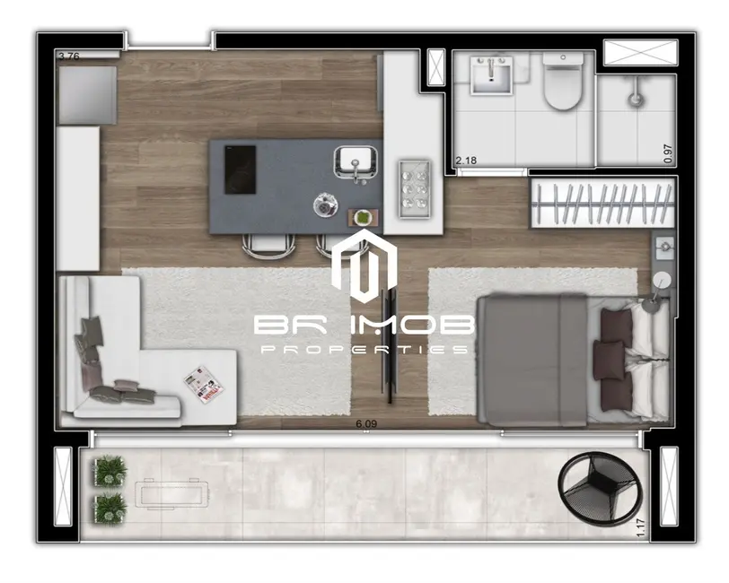 Foto 5 de Apartamento com 1 quarto à venda, 35m2 em Itaim Bibi, São Paulo - SP