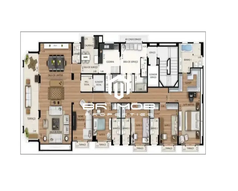 Apartamento com 4 quartos à venda, 318m2 em Jardim Paulista, São Paulo - SP - imagem 4 Foto 4 de Apartamento com 4 quartos à venda, 318m2 em Jardim Paulista, São Paulo - SP