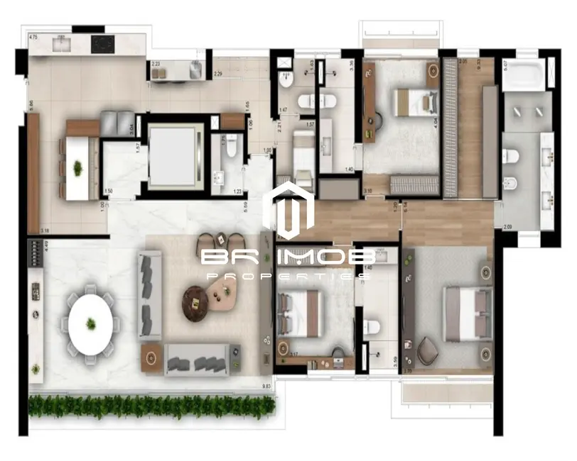 Foto 4 de Apartamento com 3 quartos à venda, 229m2 em Jardim Paulistano, São Paulo - SP