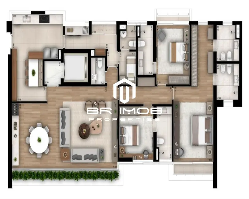 Foto 6 de Apartamento com 3 quartos à venda, 229m2 em Jardim Paulistano, São Paulo - SP