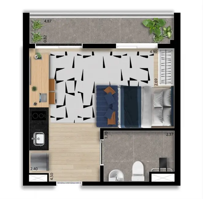 Apartamento com 1 quarto à venda, 63m2 em Vila Olímpia, São Paulo - SP - imagem 6 Foto 6 de Apartamento com 1 quarto à venda, 63m2 em Vila Olímpia, São Paulo - SP