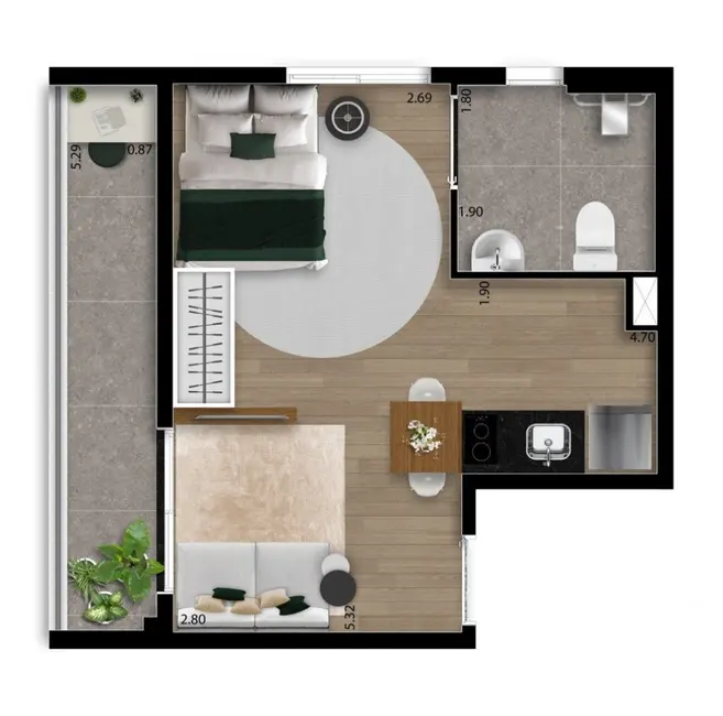 Apartamento com 1 quarto à venda, 63m2 em Vila Olímpia, São Paulo - SP - imagem 7 Foto 7 de Apartamento com 1 quarto à venda, 63m2 em Vila Olímpia, São Paulo - SP