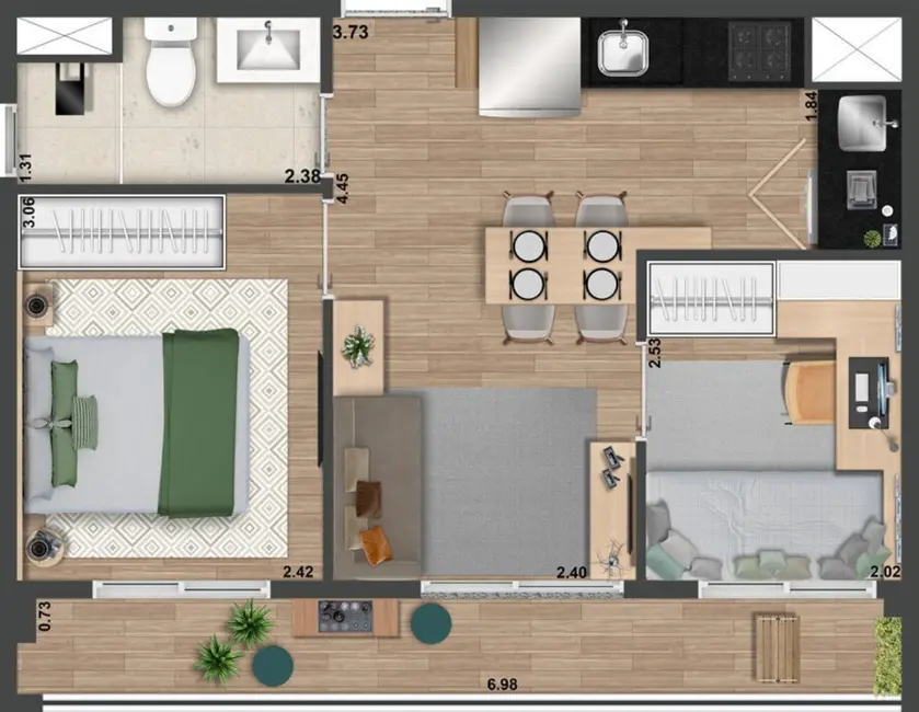 Apartamento com 1 quarto à venda, 40m2 em Perdizes, São Paulo - SP - imagem 6 Foto 6 de Apartamento com 1 quarto à venda, 40m2 em Perdizes, São Paulo - SP