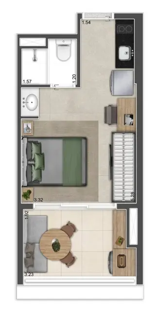 Apartamento com 1 quarto à venda, 45m2 em Perdizes, São Paulo - SP - imagem 4 Foto 4 de Apartamento com 1 quarto à venda, 45m2 em Perdizes, São Paulo - SP
