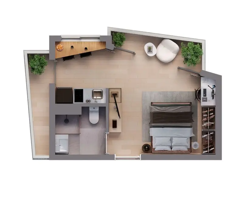 Apartamento com 1 quarto à venda, 54m2 em Vila Madalena, São Paulo - SP - imagem 8 Foto 8 de Apartamento com 1 quarto à venda, 54m2 em Vila Madalena, São Paulo - SP