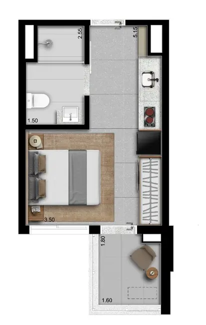 Loft / Flat com 1 quarto à venda, 25m2 em Perdizes, São Paulo - SP - imagem 8 Foto 8 de Loft / Flat com 1 quarto à venda, 25m2 em Perdizes, São Paulo - SP