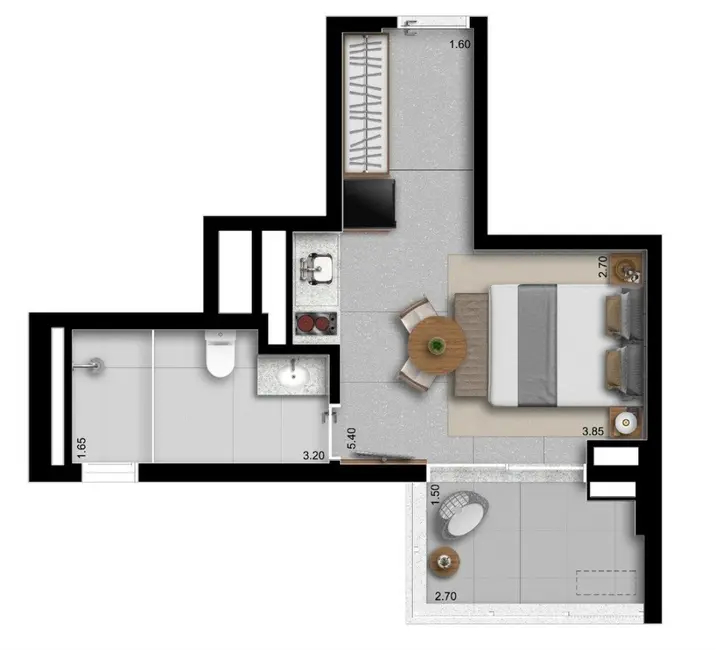 Loft / Flat com 1 quarto à venda, 25m2 em Perdizes, São Paulo - SP - imagem 9 Foto 9 de Loft / Flat com 1 quarto à venda, 25m2 em Perdizes, São Paulo - SP