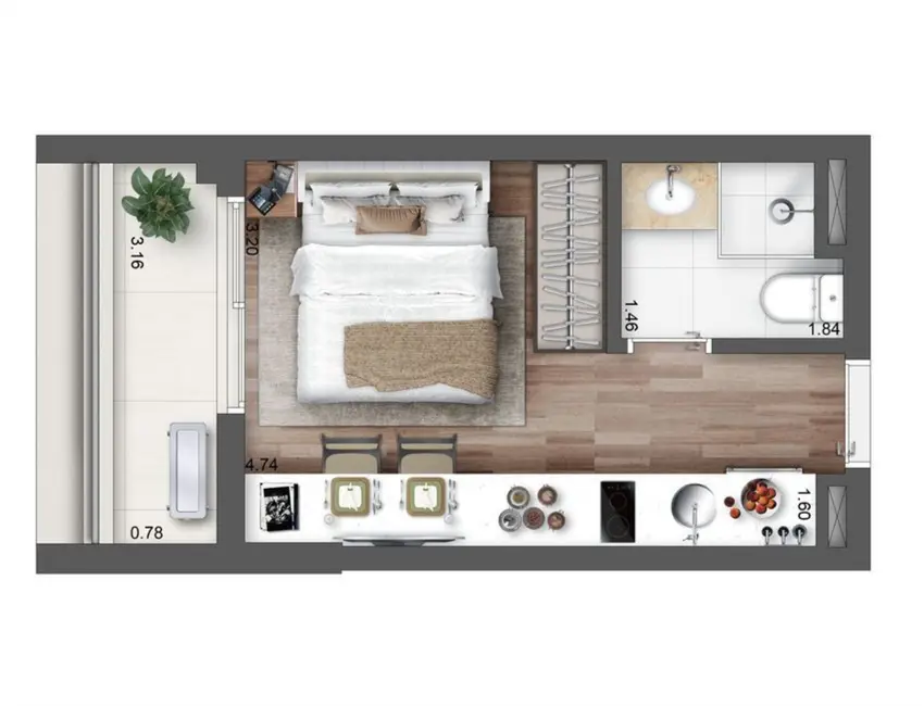 Foto 6 de Loft / Flat com 1 quarto à venda, 17m2 em Santo Amaro, São Paulo - SP