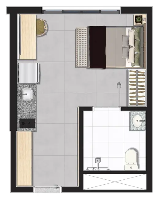 Loft / Flat com 1 quarto à venda, 25m2 em Campo Belo, São Paulo - SP - imagem 8 Foto 8 de Loft / Flat com 1 quarto à venda, 25m2 em Campo Belo, São Paulo - SP