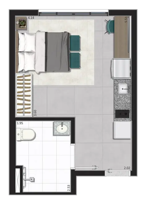 Loft / Flat com 1 quarto à venda, 25m2 em Campo Belo, São Paulo - SP - imagem 9 Foto 9 de Loft / Flat com 1 quarto à venda, 25m2 em Campo Belo, São Paulo - SP