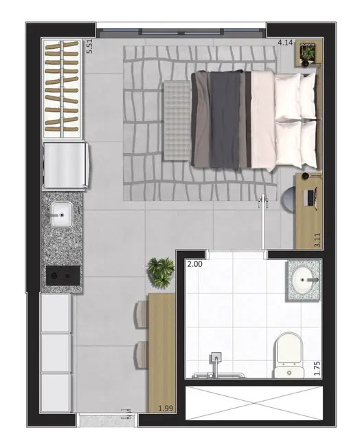 Loft / Flat com 1 quarto à venda, 25m2 em Campo Belo, São Paulo - SP - imagem 7 Foto 7 de Loft / Flat com 1 quarto à venda, 25m2 em Campo Belo, São Paulo - SP