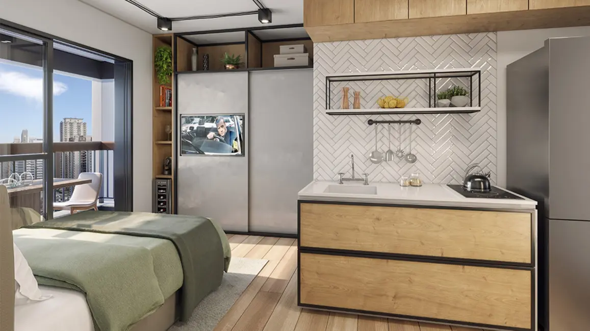 Loft / Flat com 1 quarto à venda, 25m2 em Brooklin Paulista, São Paulo - SP - imagem 4 Foto 4 de Loft / Flat com 1 quarto à venda, 25m2 em Brooklin Paulista, São Paulo - SP