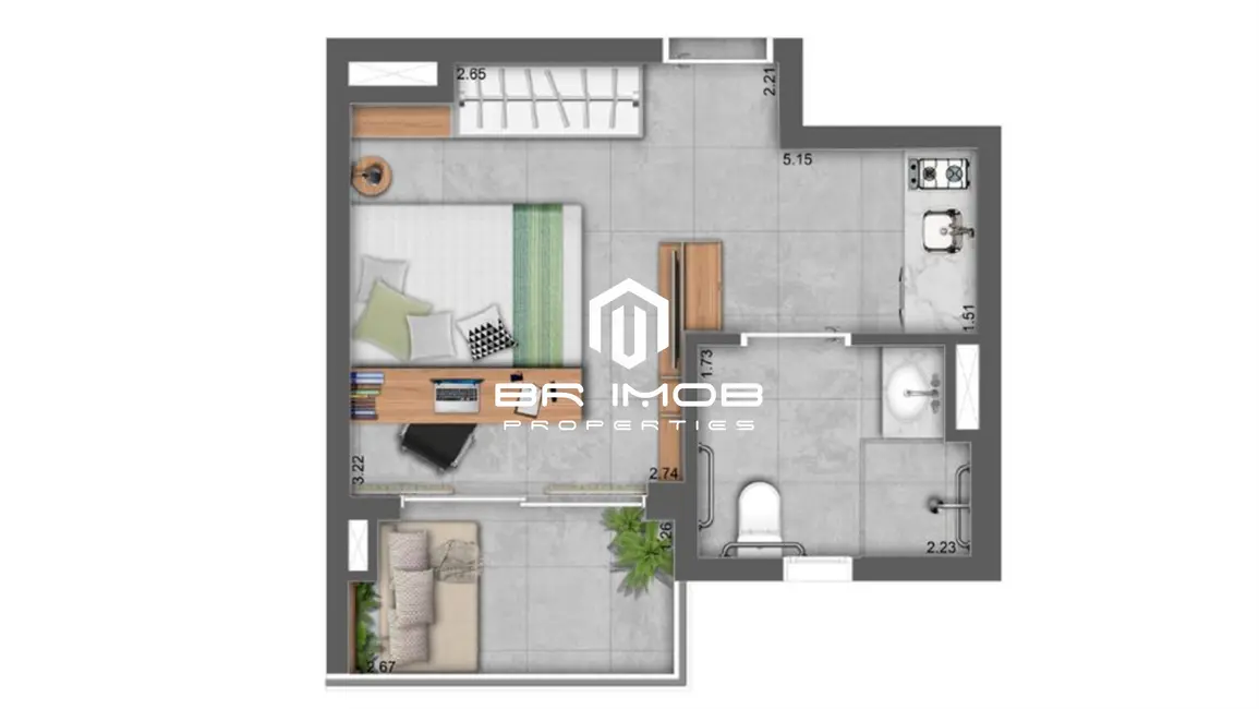 Foto 3 de Loft / Flat com 1 quarto à venda, 23m2 em Pinheiros, São Paulo - SP