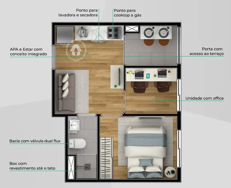 Apartamento com 1 quarto à venda, 29m2 em Jardim Sabará, São Paulo - SP - imagem 7 Foto 7 de Apartamento com 1 quarto à venda, 29m2 em Jardim Sabará, São Paulo - SP