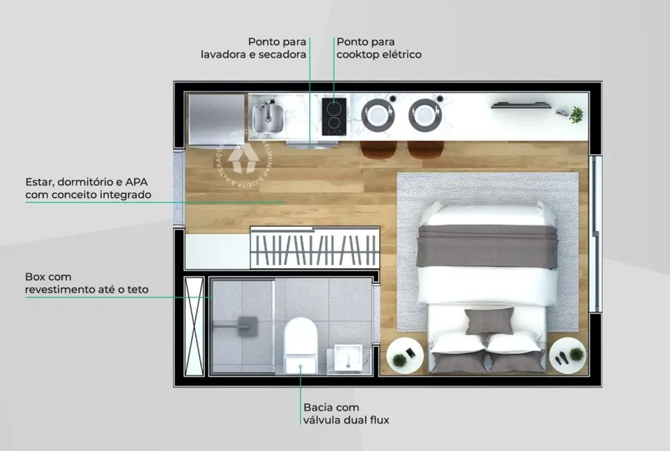 Apartamento com 1 quarto à venda, 29m2 em Jardim Sabará, São Paulo - SP - imagem 6 Foto 6 de Apartamento com 1 quarto à venda, 29m2 em Jardim Sabará, São Paulo - SP